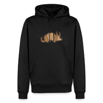 Le tatou est un mammifère du désert agacé - Sweat à capuche Premium bio Homme - noir - Devant - Nico (187cm)