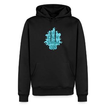 Restez calme et nagez pendant l'entraînement sportif - Sweat à capuche Premium bio Homme - noir - Devant - Nico (187cm)