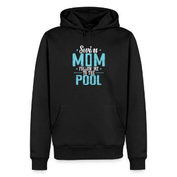 Maman nageuse, suis-moi au sport de la piscine - Sweat à capuche Premium bio Homme - noir - Devant - Nico (187cm)