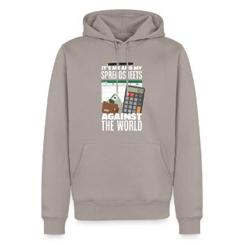 Drôle de cadeau comptable de conseiller fiscal - Sweat à capuche Premium bio Homme - taupe - Devant - Nico (187cm)