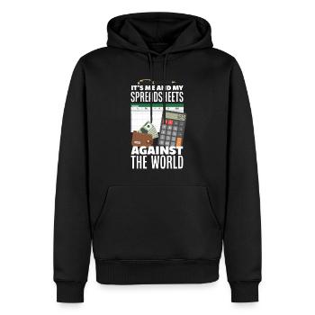 Drôle de cadeau comptable de conseiller fiscal - Sweat à capuche Premium bio Homme - noir - Devant - Nico (187cm)