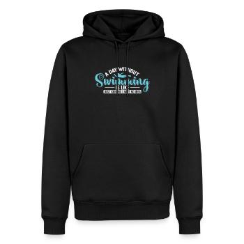 Une journée sans nager, c'est comme du sport - Sweat à capuche Premium bio Homme - noir - Devant - Nico (187cm)