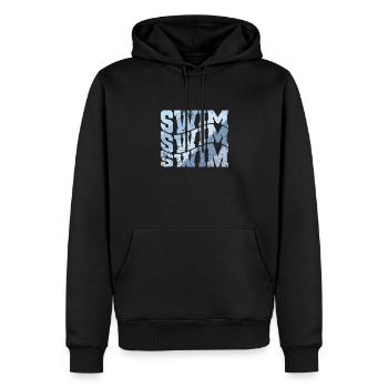 Natation Sport Entraînement - Sweat à capuche Premium bio Homme - noir - Devant - Nico (187cm)
