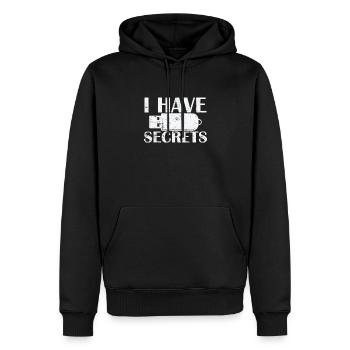 I have Secrets USB Stick Retro Storage Module - Men’s Premium Organic Hoodie - black - Front - Nico (187cm)