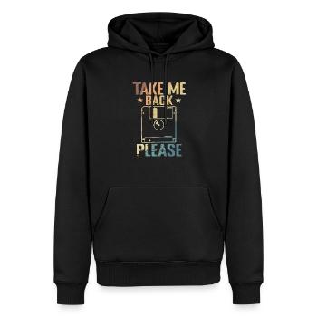 Take me back Please Floppy Disk Retro Storage Module - Men’s Premium Organic Hoodie - black - Front - Nico (187cm)