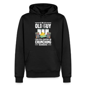 Drôle de cadeau comptable de conseiller fiscal - Sweat à capuche Premium bio Homme - noir - Devant - Nico (187cm)