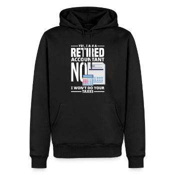 Drôle de cadeau comptable de conseiller fiscal - Sweat à capuche Premium bio Homme - noir - Devant - Nico (187cm)
