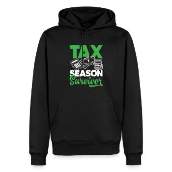 Drôle de cadeau comptable de conseiller fiscal - Sweat à capuche Premium bio Homme - noir - Devant - Nico (187cm)