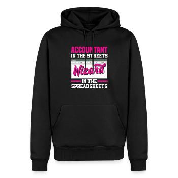 Drôle de cadeau comptable de conseiller fiscal - Sweat à capuche Premium bio Homme - noir - Devant - Nico (187cm)