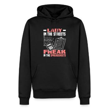 Drôle de cadeau comptable de conseiller fiscal - Sweat à capuche Premium bio Homme - noir - Devant - Nico (187cm)