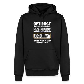 Drôle de cadeau comptable de conseiller fiscal - Sweat à capuche Premium bio Homme - noir - Devant - Nico (187cm)