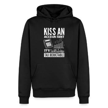 Drôle de cadeau comptable de conseiller fiscal - Sweat à capuche Premium bio Homme - noir - Devant - Nico (187cm)