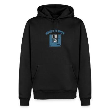 Never Forget Floppy Disk Retro Memory Module - Men’s Premium Organic Hoodie - black - Front - Nico (187cm)