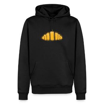 Pain, Coissant, Boulangerie, Produits de boulangerie - Sweat à capuche Premium bio Homme - noir - Devant - Nico (187cm)