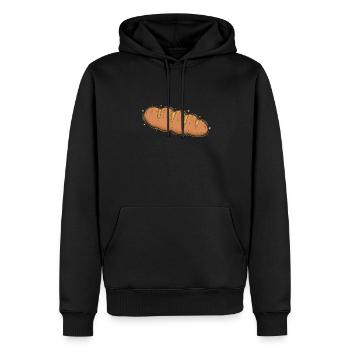 Brot ist leckere Backware - Männer Premium Bio Hoodie - Schwarz - Vorne - Nico (187cm)