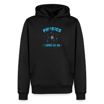La physique m’excite sur Studium - Sweat à capuche Premium bio Homme - noir - Devant - Nico (187cm)