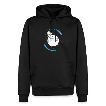 Étoiles filantes avec ciel spatial d’astronaute - Sweat à capuche Premium bio Homme - noir - Devant - Nico (187cm)