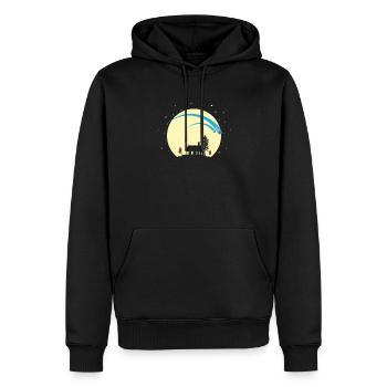 Étoiles filantes dans le ciel nocturne - Sweat à capuche Premium bio Homme - noir - Devant - Nico (187cm)