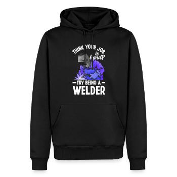 Lustiges Schweißer Geschenk - Männer Premium Bio Hoodie - Schwarz - Vorne - Nico (187cm)