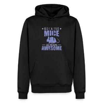 Because Mice are freaking Awesome Natur - Männer Premium Bio Hoodie - Schwarz - Vorne - Nico (187cm)