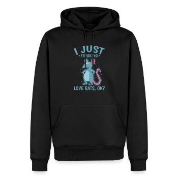 J’adore les rats, d’accord ? Rongeur - Sweat à capuche Premium bio Homme - noir - Devant - Nico (187cm)