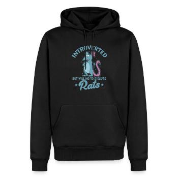 Introverti mais prêt à discuter des rats et des rongeurs - Sweat à capuche Premium bio Homme - noir - Devant - Nico (187cm)