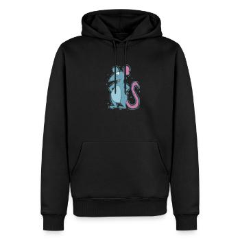 Fier rat rongeur de compagnie - Sweat à capuche Premium bio Homme - noir - Devant - Nico (187cm)