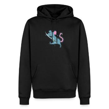 Rat with Sword, Rodent, Nature - Men’s Premium Organic Hoodie - black - Front - Nico (187cm)