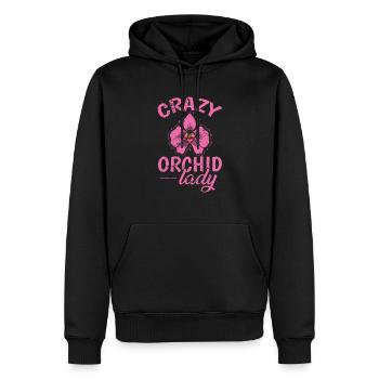 Crazy Orchid Lady Pflanze Blume - Männer Premium Bio Hoodie - Schwarz - Vorne - Nico (187cm)