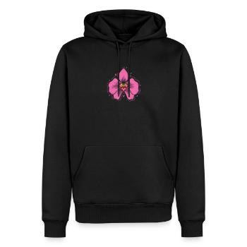 Orchidee Botanik Blume Pflanze - Männer Premium Bio Hoodie - Schwarz - Vorne - Nico (187cm)