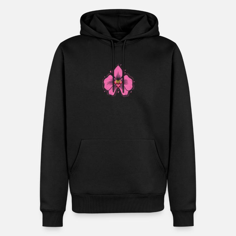 Orchidée botanique fleur plante - Sweat à capuche Premium bio Homme - noir