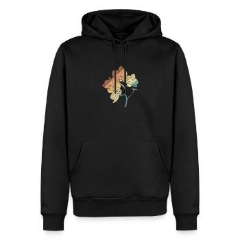 Orchidee Blume Blüte Botanik - Männer Premium Bio Hoodie - Schwarz - Vorne - Nico (187cm)