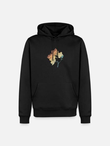 Orchidée Fleur Fleur Botanique - Sweat à capuche Premium bio Homme - noir