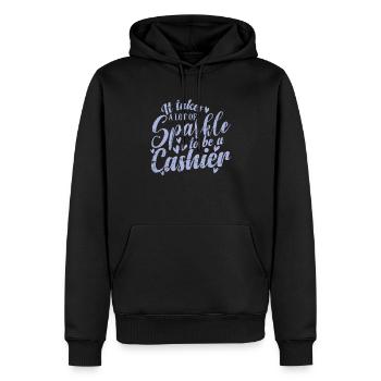 It takes a lot of Sparkle to be a Cashier - Männer Premium Bio Hoodie - Schwarz - Vorne - Nico (187cm)