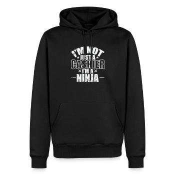 I'm not just a Cashier I'm a Ninja Beruf - Männer Premium Bio Hoodie - Schwarz - Vorne - Nico (187cm)