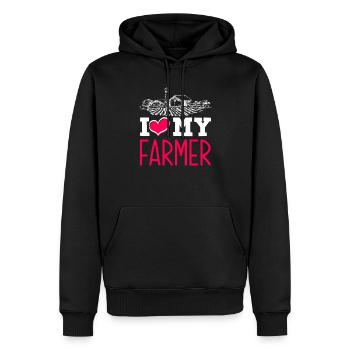 Lustiges Bauer Bauernhof Landwirt Geschenk - Männer Premium Bio Hoodie - Schwarz - Vorne - Nico (187cm)