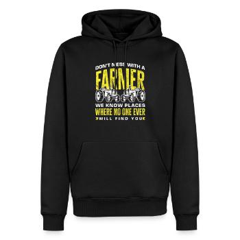 Lustiges Bauer Bauernhof Landwirt Geschenk - Männer Premium Bio Hoodie - Schwarz - Vorne - Nico (187cm)
