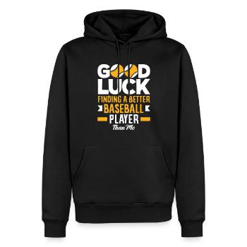 Lustiger Baseball - Männer Premium Bio Hoodie - Schwarz - Vorne - Nico (187cm)