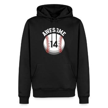 Kinder Geburtstag 14. Geburtstag Baseballparty - Männer Premium Bio Hoodie - Schwarz - Vorne - Nico (187cm)