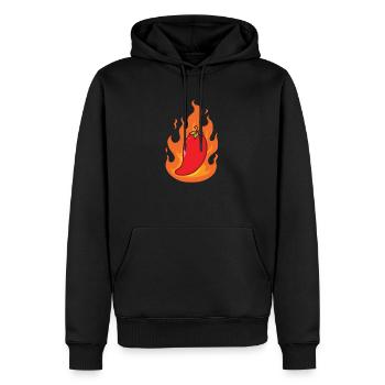 piquant d’épices de piment brûlant - Sweat à capuche Premium bio Homme - noir - Devant - Nico (187cm)