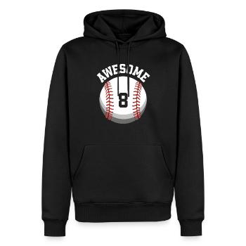 Kinder Geburtstag 8. Geburtstag Baseballparty - Männer Premium Bio Hoodie - Schwarz - Vorne - Nico (187cm)