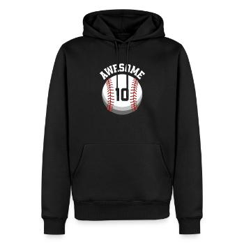 Kinder Geburtstag 10. Geburtstag Baseballparty - Männer Premium Bio Hoodie - Schwarz - Vorne - Nico (187cm)