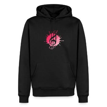 Clé de sol Clé de sol Clé de musique - Sweat à capuche Premium bio Homme - noir - Devant - Nico (187cm)