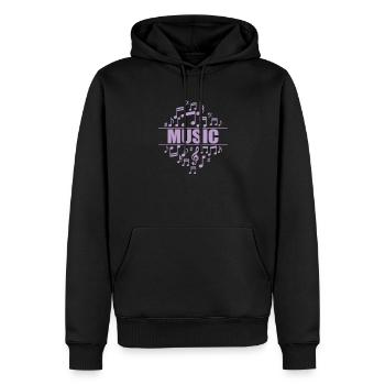 Musique avec des notes de musique Tonalité de musique - Sweat à capuche Premium bio Homme - noir - Devant - Nico (187cm)