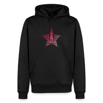 Stern aus Noten und Violinschlüssel Musik - Männer Premium Bio Hoodie - Schwarz - Vorne - Nico (187cm)