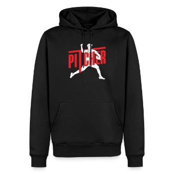 Lustiger Baseball - Männer Premium Bio Hoodie - Schwarz - Vorne - Nico (187cm)