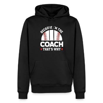 Lustiger Baseball - Männer Premium Bio Hoodie - Schwarz - Vorne - Nico (187cm)