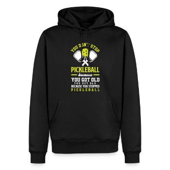 Lustiges Pickleball Geschenk - Männer Premium Bio Hoodie - Schwarz - Vorne - Nico (187cm)
