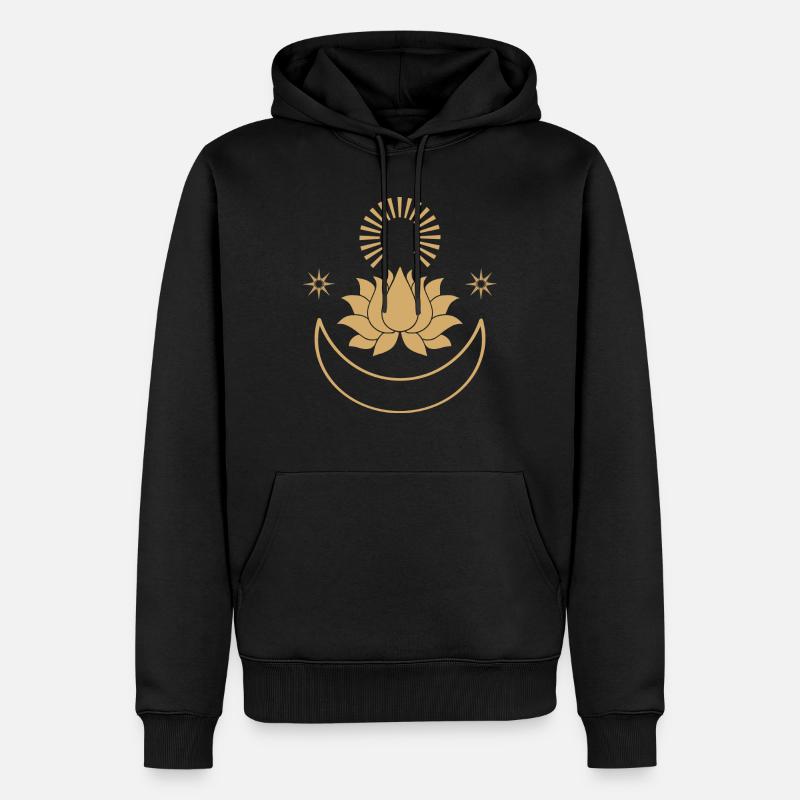 Soleil, lune et étoiles - Sweat à capuche Premium bio Homme - noir