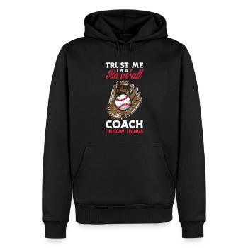 Funny Baseball - Men’s Premium Organic Hoodie - black - Front - Nico (187cm)